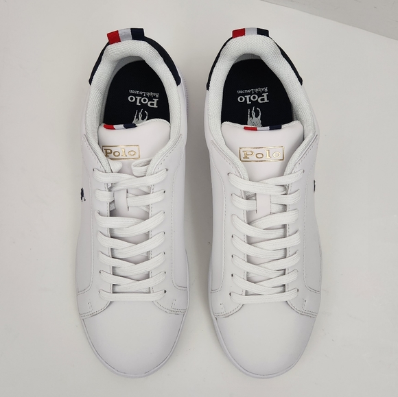 NEW Polo Ralph Lauren Heritage Court II White Leather Synthetic Sneaker Mens 9.5 - Picture 4 of 14